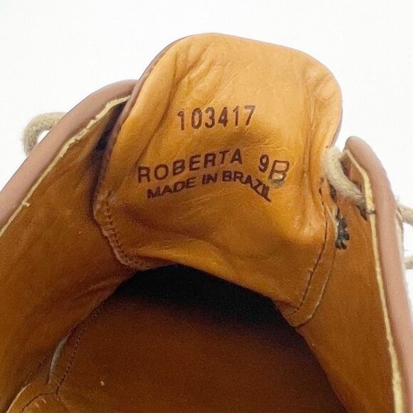 PULA Roberta Tan Brown Suede Leather Oxford Lace-Up Shoes Academia Womens Size 9 - Picture 7 of 16